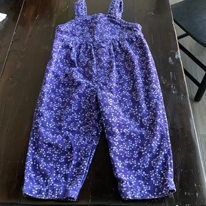 Gymboree girls corduroy blue floral overalls size 2T